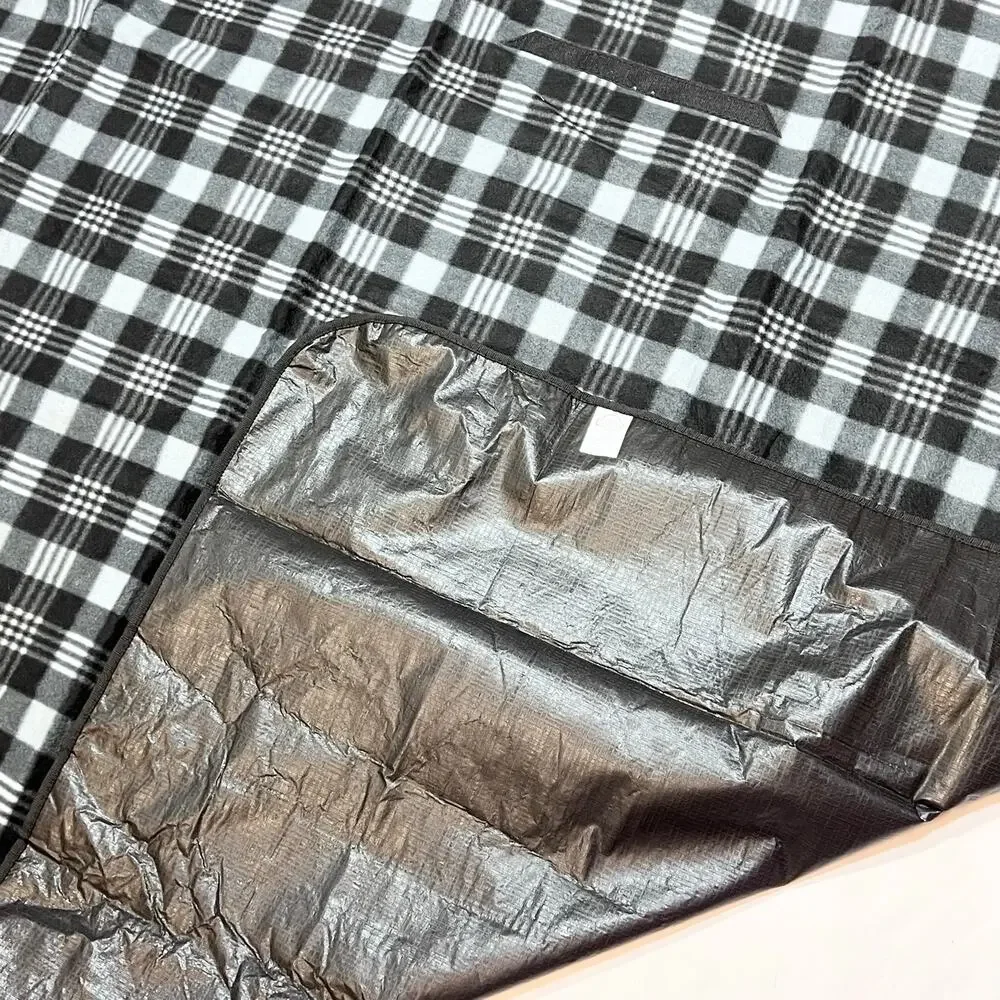Vans Foldable Picnic Blanket Black and White Plaid 50x50